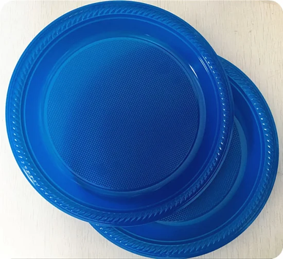 Black 7 Inch Disposable Plastic Round Plates