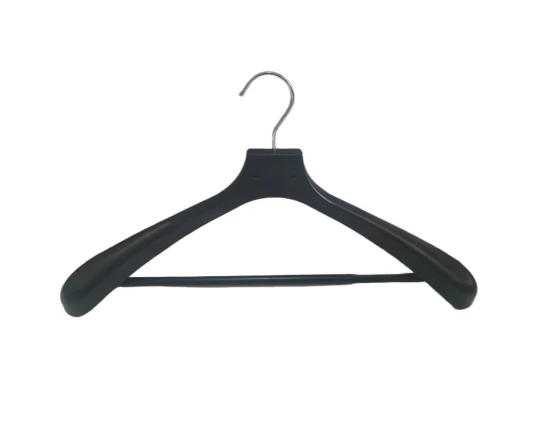Free Logo Provided PS Black Plastic Pant Garment Coat Hanger