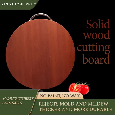 Ebony Veneer 100% Natural Thick Wood Cutting Board Round Chopping Board