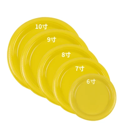 6 7 8 9 10 Inch Wholesale Solid Color Disposable PS Plastic Dinner Party Plate