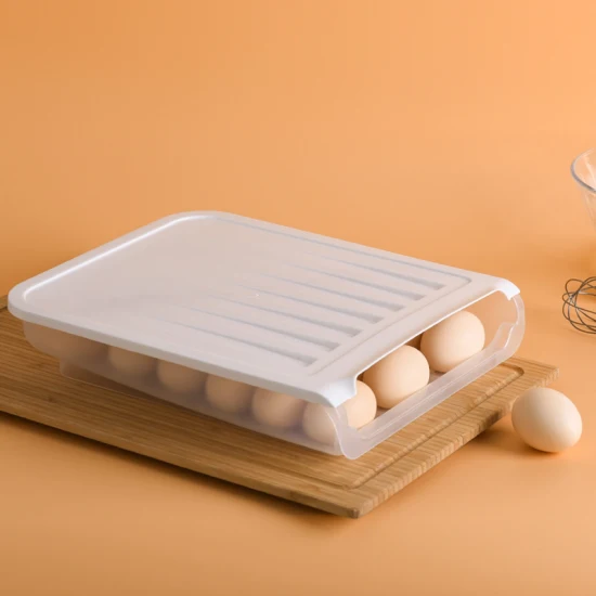 Egg Storage Box Single Layer with Lid 18 Grid Refrigerator Preservation Box Plastic Egg Tray Thickened Duck Egg Box