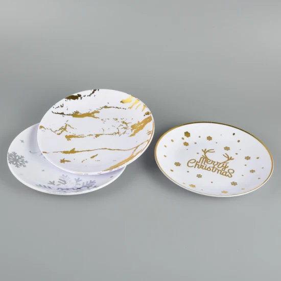 Wholesale Dinnerware Elegant Gold Wedding Dinner Plates Set Disposable Plastic Plates for Party