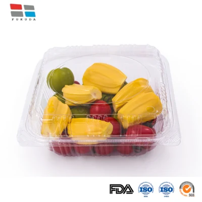 Fukuda Package Material China Rectangle Plastic Lid Freshness Preservation Food Storage Container Box Manufacturers Sample Available PLA Food Container/Box